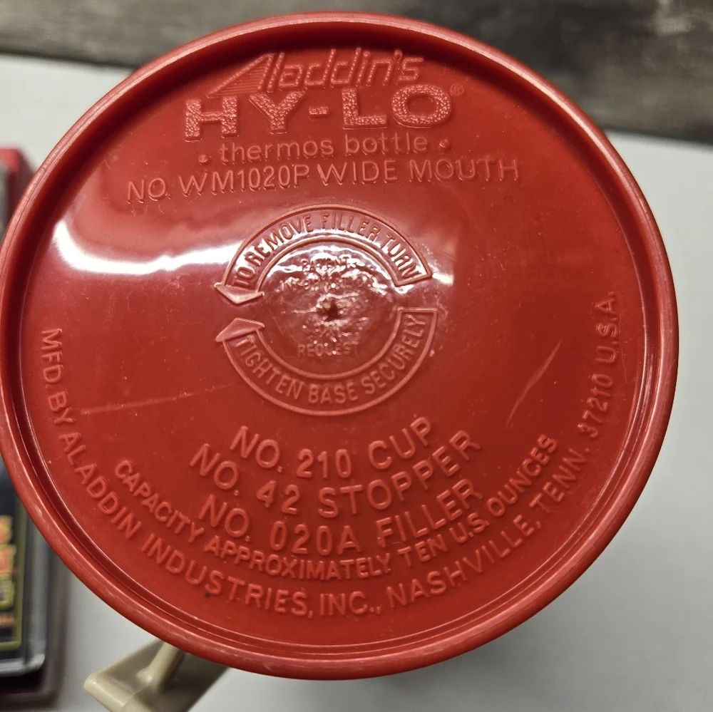 Aladdin HY-LO No‎ 210 Cup No 42 Stopper 10oz Vintage Red And White RETRO 1970's